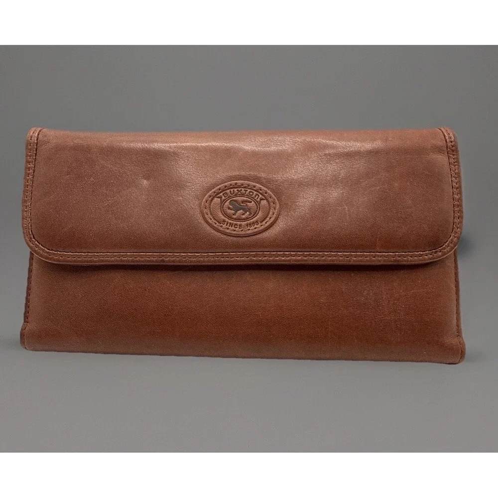 Buxton Vintage Top Grain Cowhide Credit Card Wallet With Embossed Emblem